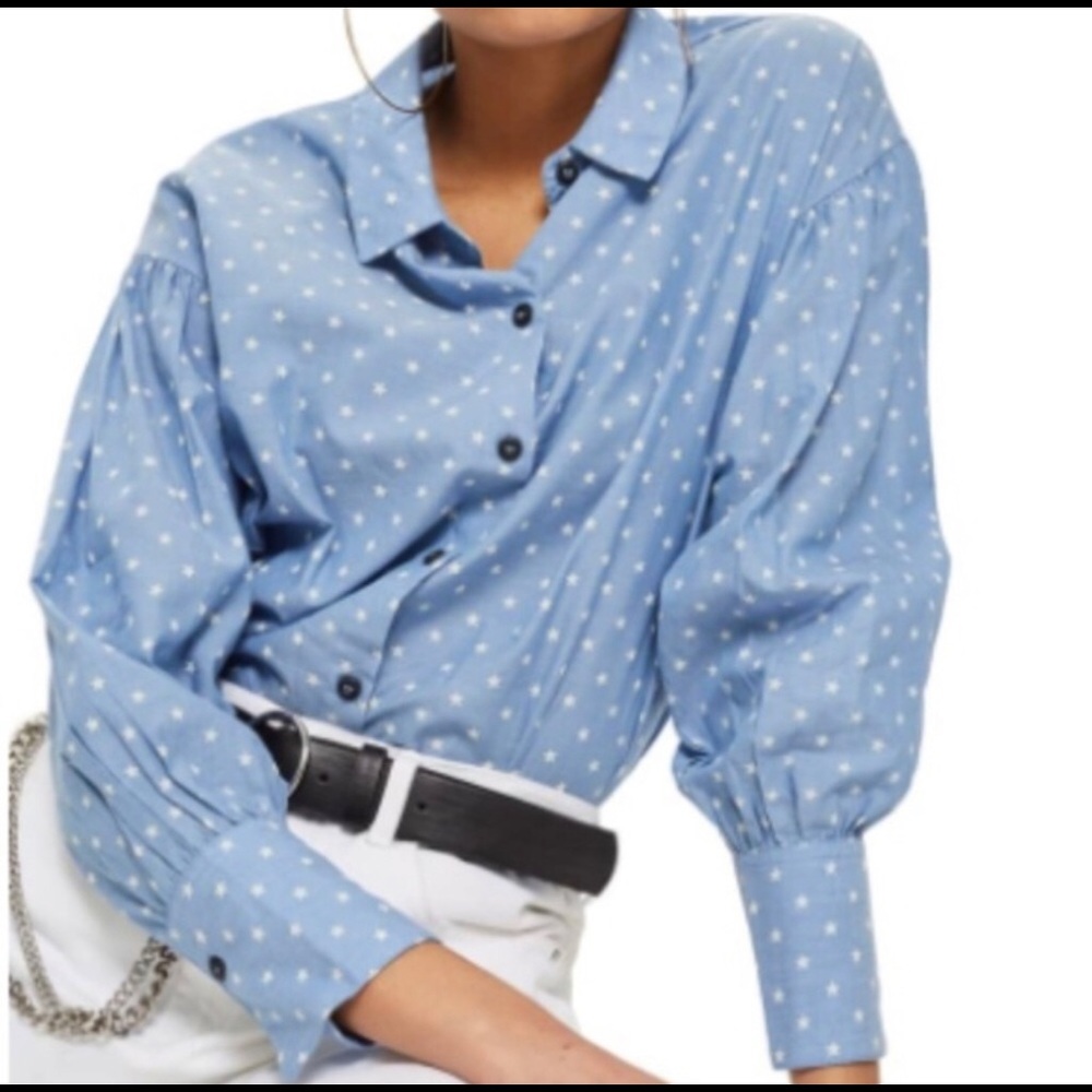 Adorable top shop star print button down